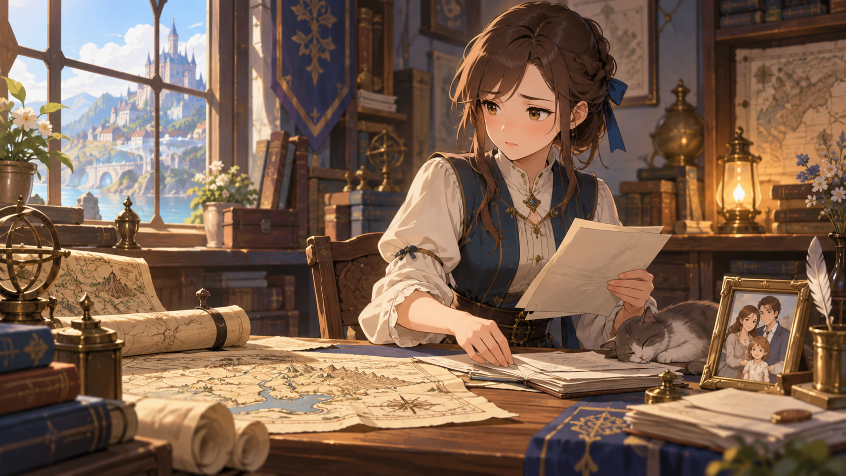アイシャの有能さと家族思いの一面を示す挿絵